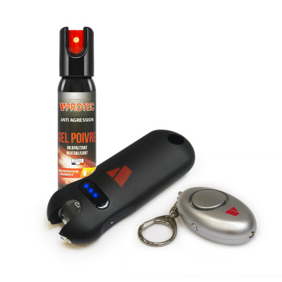 Matraque télescopique + Bombe lacrymogène 25 ml GAZ + Poing américain =  Pack (kit, lot) d'auto défense - Cdiscount Sport